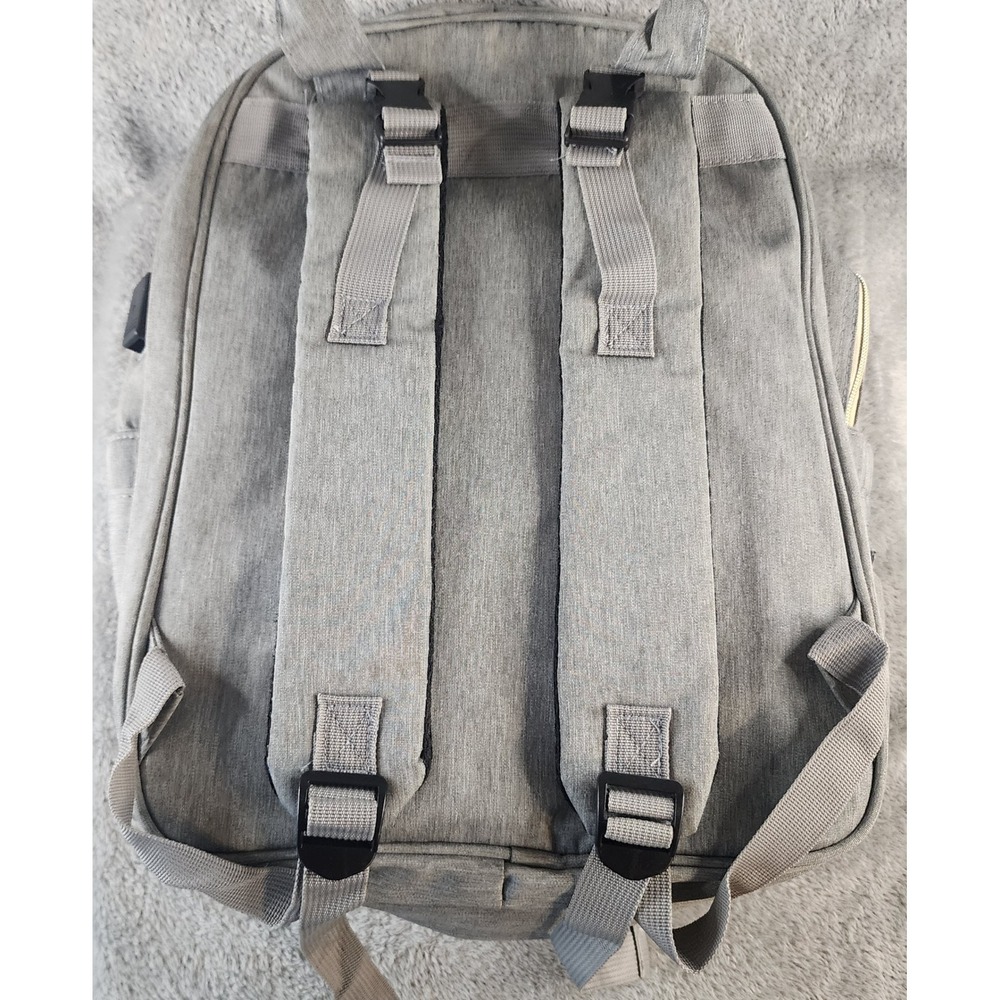 Cherrysea Diaper Bag Backpack Gray USB Charging Port Insulated Pockets Quilted - Picture 5 of 16